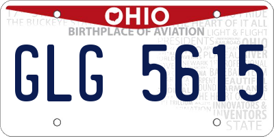OH license plate GLG5615