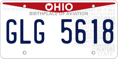 OH license plate GLG5618