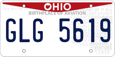 OH license plate GLG5619