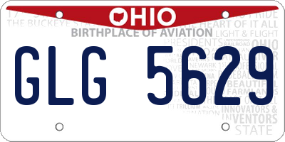 OH license plate GLG5629
