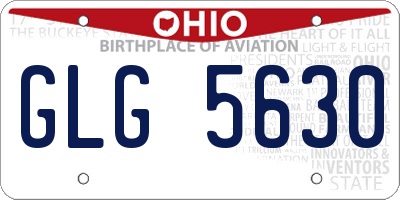 OH license plate GLG5630