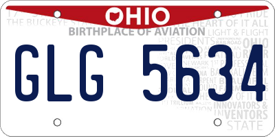 OH license plate GLG5634