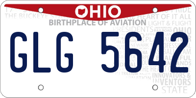 OH license plate GLG5642