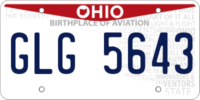 OH license plate GLG5643