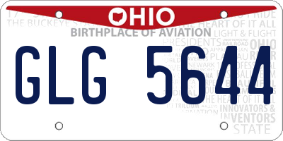 OH license plate GLG5644