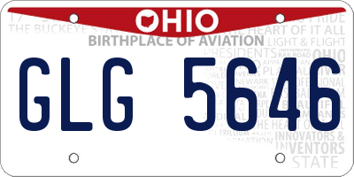 OH license plate GLG5646