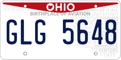 OH license plate GLG5648