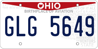 OH license plate GLG5649