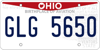 OH license plate GLG5650