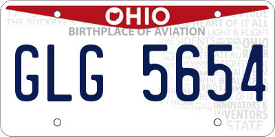 OH license plate GLG5654