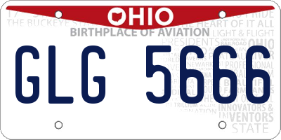 OH license plate GLG5666