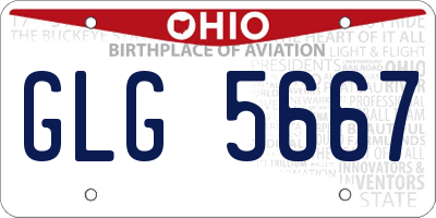 OH license plate GLG5667
