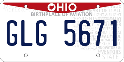 OH license plate GLG5671