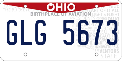 OH license plate GLG5673
