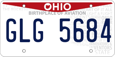 OH license plate GLG5684