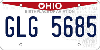 OH license plate GLG5685