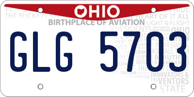OH license plate GLG5703