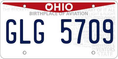 OH license plate GLG5709