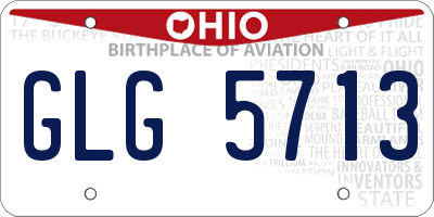 OH license plate GLG5713