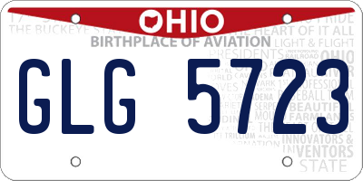 OH license plate GLG5723