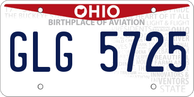 OH license plate GLG5725