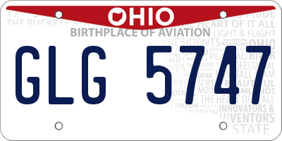 OH license plate GLG5747