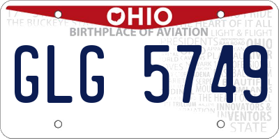 OH license plate GLG5749