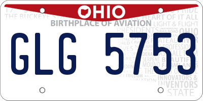 OH license plate GLG5753
