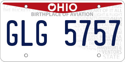 OH license plate GLG5757
