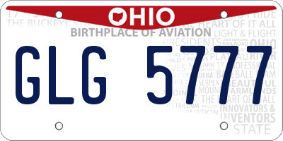 OH license plate GLG5777