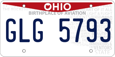 OH license plate GLG5793