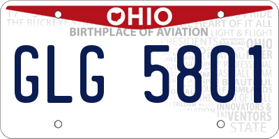 OH license plate GLG5801