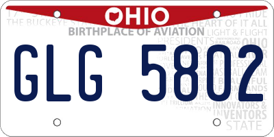 OH license plate GLG5802