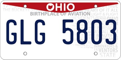 OH license plate GLG5803