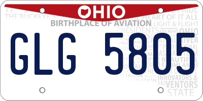 OH license plate GLG5805