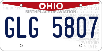 OH license plate GLG5807