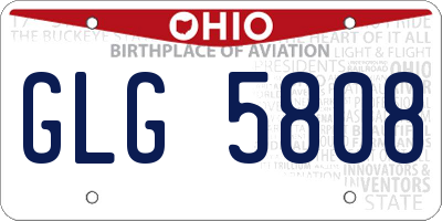 OH license plate GLG5808