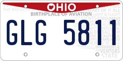 OH license plate GLG5811