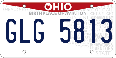 OH license plate GLG5813