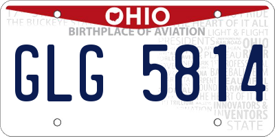 OH license plate GLG5814
