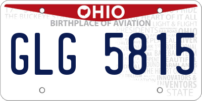 OH license plate GLG5815