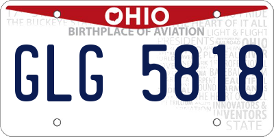 OH license plate GLG5818