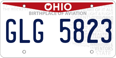 OH license plate GLG5823