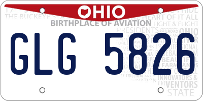 OH license plate GLG5826