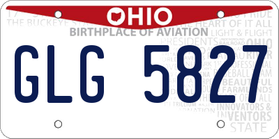 OH license plate GLG5827