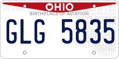OH license plate GLG5835