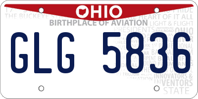 OH license plate GLG5836