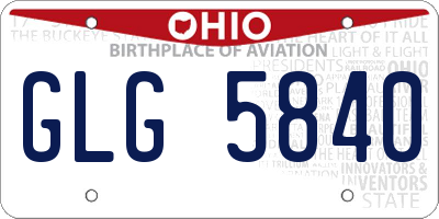 OH license plate GLG5840