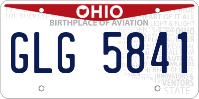 OH license plate GLG5841