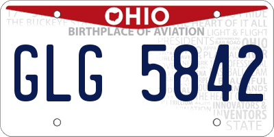 OH license plate GLG5842